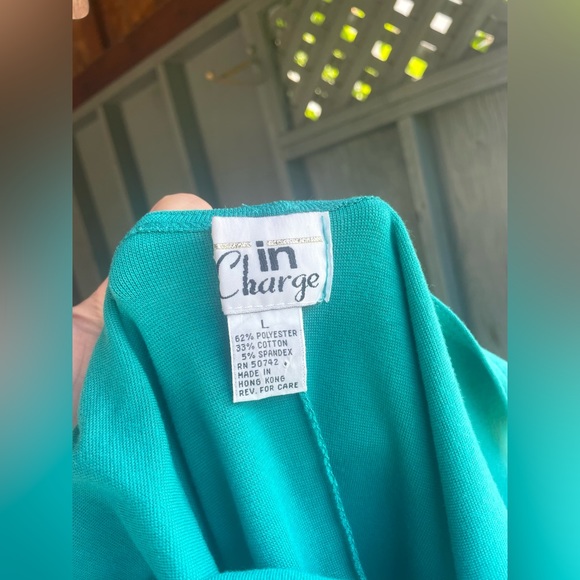 Vintage Turquoise Bodycon Mini Dress - Picture 6 of 6